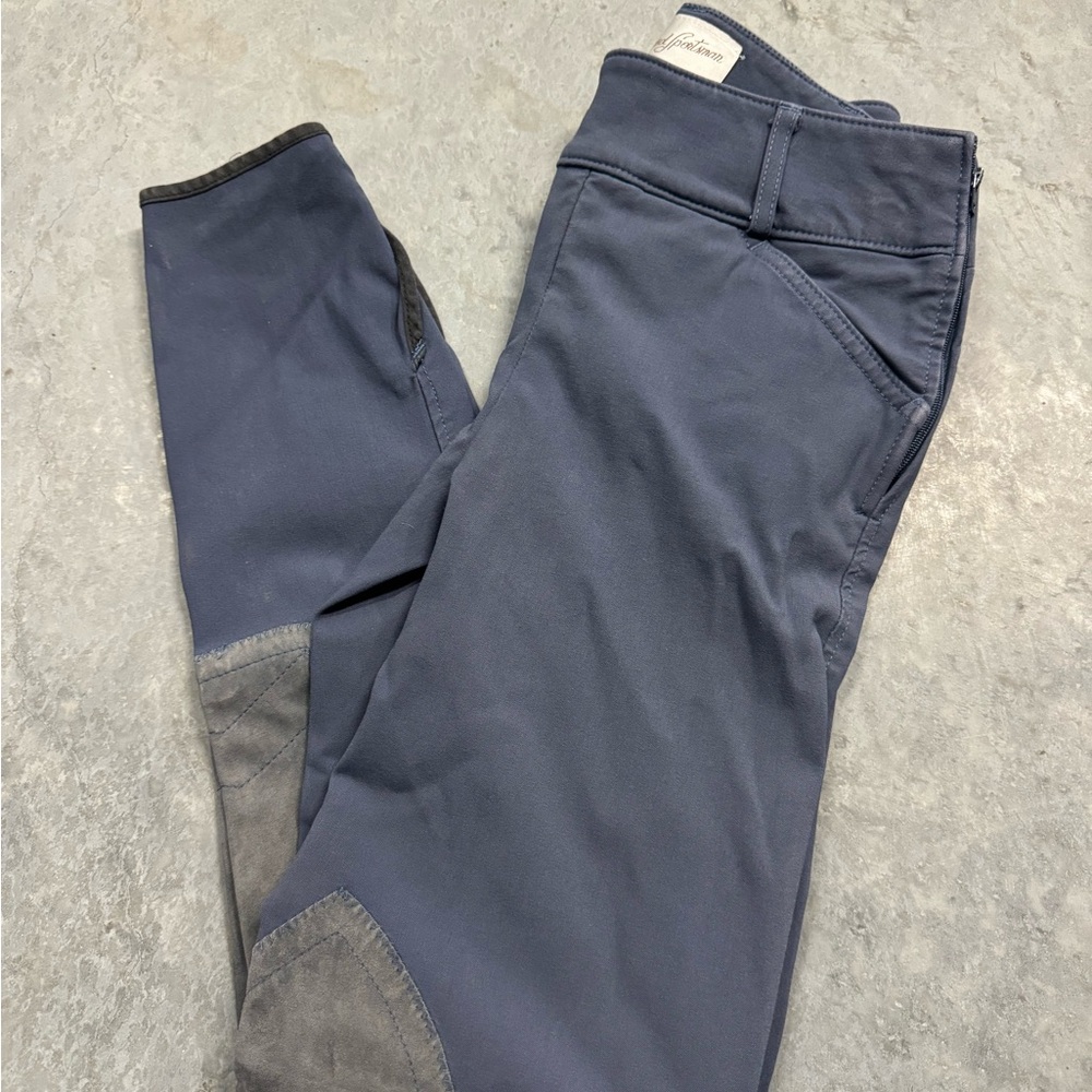 Tailored Sportsman Trophy Hunter Knee Patch Breech- French Blue side zip